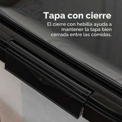 Vista 8 de Iris Contenedor para alimento de perro de estructura hermética, Individual, Negro