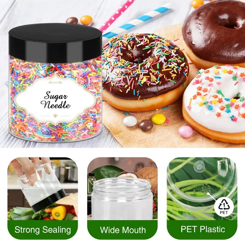 Vista 38 de PeacePeo Tarros de plástico con tapas, recipientes de slime de 4 onzas, 72 frascos de plástico transparente vacíos, recipientes de cosméticos