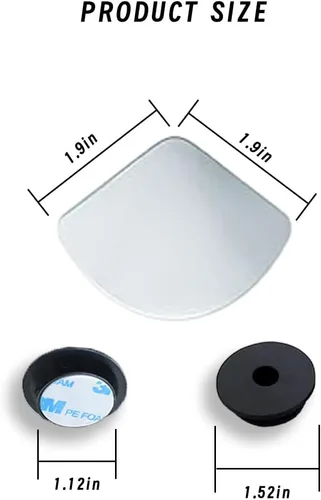 Vista 2 de 2 piezas Espejo retrovisor automotriz, espejo para punto ciego, espejos ajustables HD sectoriales, espejos convexos de gran ángulo sin marco
