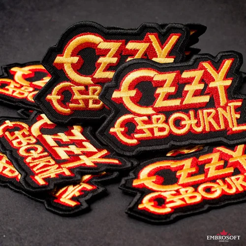 Vista 6 de Ozzy Osbourne Patch, Yellow Red, Hard Rock, Heavy Metal BandEmbroideredIron On (3.5" x 2.3")