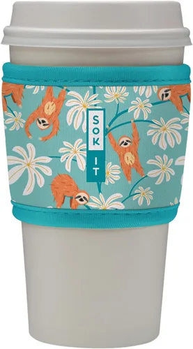 Vista 184 de Sok It HotSok Coffee & Tea - Funda de neopreno con aislamiento reutilizable (floral abstracto)
