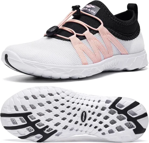 Vista 12 de Aleader Zapatos de agua de malla sin cordones para mujer Rosa albaricoque