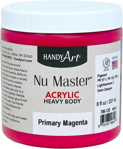 Vista 29 de Handy Art Nu Master - Pintura acrílica de cuerpo pesado, 8 onzas, carmesí Alizarin