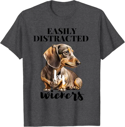 Vista 28 de Easy Distracted By Wieners Dachshund - Camiseta divertida para perro Weiner, Azul