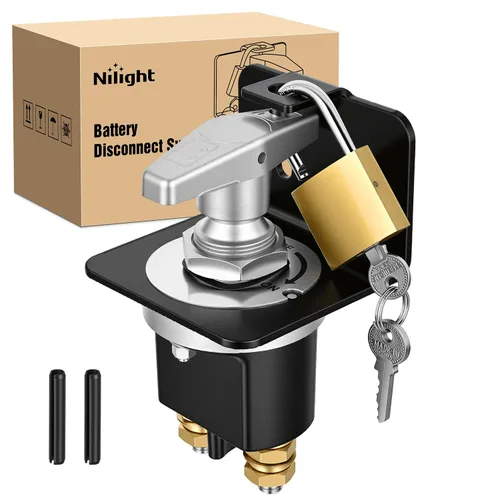 Vista 33 de Nilight - Interruptor de batería 1-2-Ambos-apagado, interruptores de corte maestro de desconexión de 12V-48V para lancha, automóvil, caravana 1