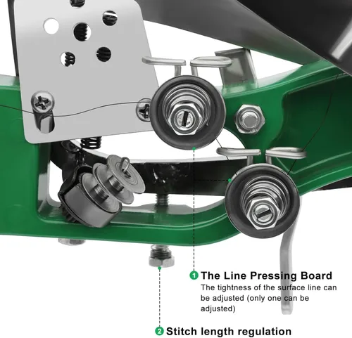 Vista 7 de FAHKNS Máquina de coser de cuero, máquina de coser de piel para reparación de zapatos, reparación manual de costura de zapatero con doble línea