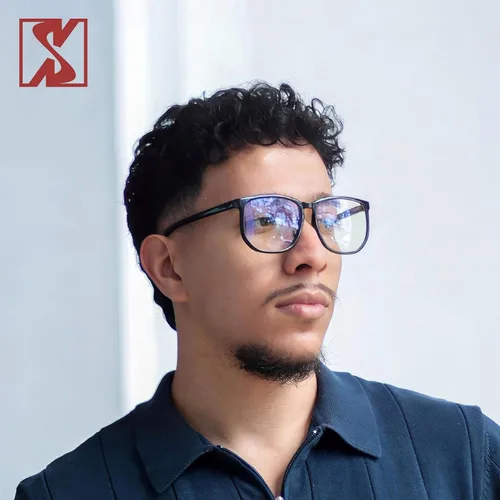 Vista 4 de SHEEN KELLY TR90 Oversized Blue Light Blocking Glasses Men Women Square Computer Eyewear Nerd Black Large Clear Lens
