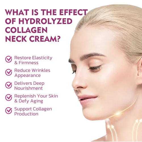 Vista 4 de España NECKPON Crema de cuello de colágeno hidrolizado, crema reafirmante para el cuello que aprieta la piel flácida antienvejecimiento crema