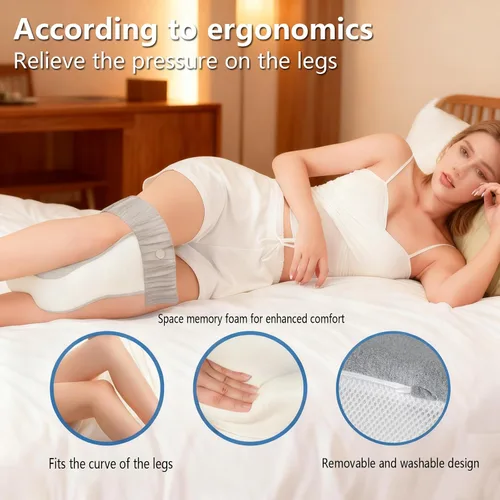 Vista 7 de Almohada ergonómica de espuma viscoelástica para adultos con correa ajustable, cojín grande para aliviar el dolor de ciática, soporte de cadera