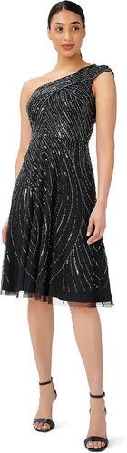 Vista 3 de Adrianna Papell Vestido de un hombro con cuentas para mujer