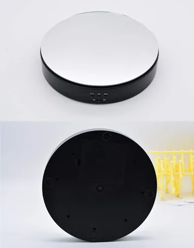 Vista 5 de Soporte giratorio motorizado, carga máxima de 7.67 pulgadas, batería de 22 libras, pantalla de uso USB, tocadiscos para joyas, pasteles, curado
