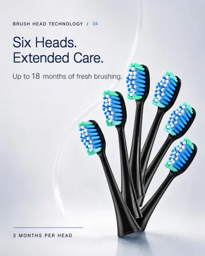 Vista 5 de MySmile Cabezales de repuesto para cepillos de dientes eléctricos UC605, 6 paquetes (negro) Soft DuPont Bristles for Sensitive Teeth & Gums