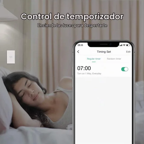 Vista 4 de BroadLink Interruptor de luz inteligente, no requiere cable neutro, un solo polo con aplicación y control de voz, interruptor temporizador táctil