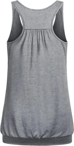 Vista 2 de Miusey - Camiseta sin mangas para mujer, cuello redondo, ajuste holgado, espalda cruzada, de yoga