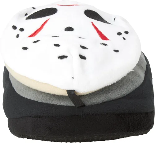 Vista 4 de Pantuflas Friday The 13th para hombre Pantuflas de felpa 3D vintage Slasher de película de terror Pantuflas novedosas para hombre (S-XL)