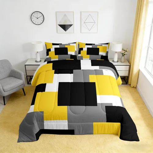 Vista 59 de Castle Fairy Juego de edredón con estampado azteca occidental, juego de ropa de cama geométrica a rayas marrones para niños y adolescentes