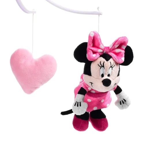 Vista 4 de Lambs & Ivy Disney Baby Minnie Mouse Love Pink Musical Móvil para cuna de bebé