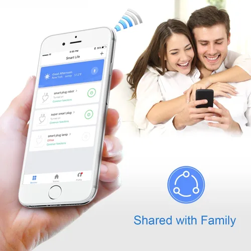Vista 5 de Enchufe Inteligente con Wi-Fi habilitado, Mini enchufe Inteligente que funciona con Amazon Alexa, Google Home, Salida de control remoto con función