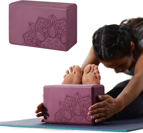 Vista 17 de Gaiam Bloque de yoga – Espuma EVA sin látex – Superficie antideslizante suave con bordes biselados para yoga, pilates, meditación Rubor ateniense