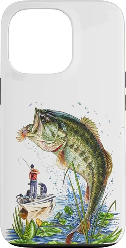 Vista 10 de Fishing Graphic Large Mouth Bass Fish - Fisherman Case for iPhone 17