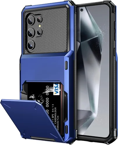 Vista 16 de Vofolen Funda tipo cartera para Samsung Galaxy S24 con soporte para tarjetas, funda protectora de doble capa de 4 tarjetas, resistente a prueba