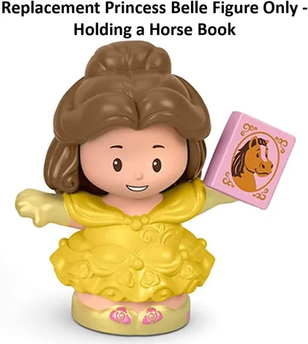 Vista 5 de Pieza de repuesto para el juego Fisher-Price Little People Princess Belle y Philippe - GNG89 ~ Figura de repuesto de princesa Belle ~ Sosteniendo un
