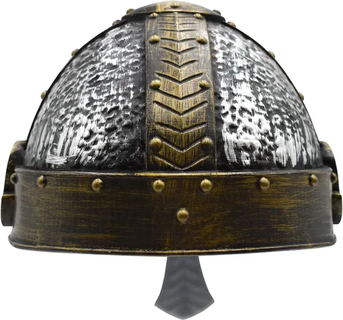 Vista 8 de Nicky Bigs Novelties - Casco de caballero cruzado plateado, ribete dorado
