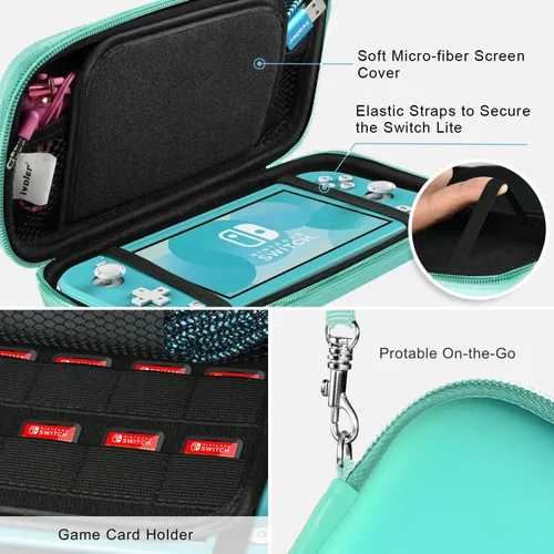 Vista 5 de Funda iVoler de poliuretano para Switch Lite negro Turquoise