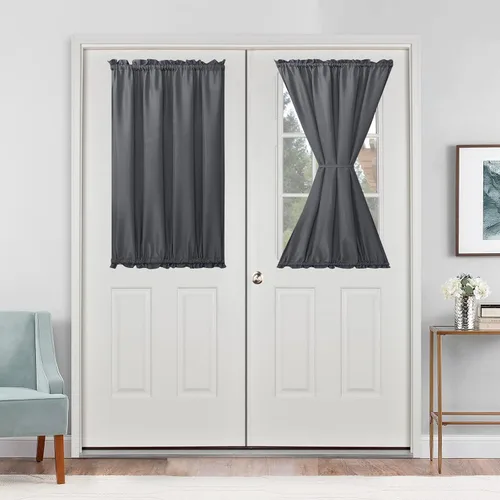 Vista 40 de Cortinas para puerta francesa, color aguamarina, 24 pulgadas de ancho x 40 pulgadas de largo, 1 panel Bolsillo para barra, semitransparente