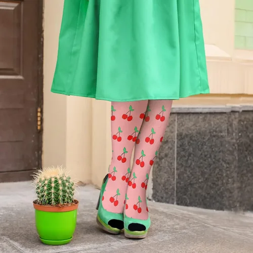 Vista 5 de devor Long Socks for Women Casual Sock Womens Thigh High Socks Funny cherry Socks