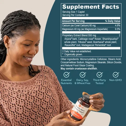 Vista 3 de ruved Carditone - Suplemento natural de salud cardíaca para mujeres y hombres, fórmula BP, apoyo cardíaco holístico con raauwolfia, arjuna, calcio