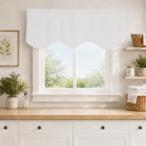 Vista 28 de Aquazolax Half Window Curtains 24 Inch Length, 28" Wide Rod Pocket Small Window Treatment for Kitchen, Bathroom, Camper, Beige, 2 Panels Set