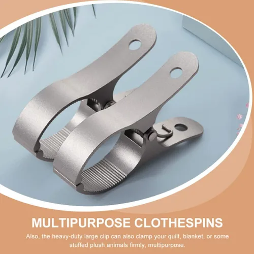 Vista 9 de Zerodeko Clips de alta resistencia, 2 clips para toallas de playa, resistentes al viento, abrazaderas de edredón de aleación de aluminio, clips