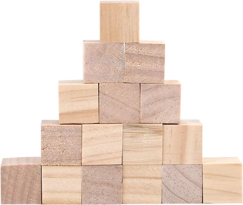 Vista 9 de Karlak Square Wood Cubes, Smooth Natural Craft Blocks (25mm (10 Pieces))