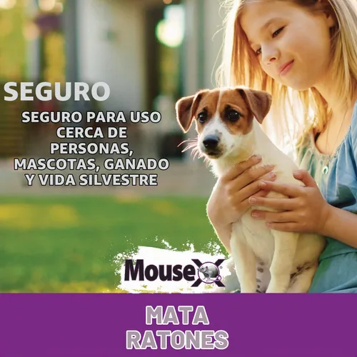 Vista 6 de MouseX Pellets de cebo de control de roedores para ratas y ratones - Pellets de uso en interiores y exteriores Bolsa de 5 onzas Sin veneno