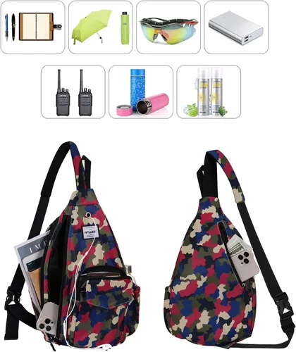 Vista 2 de HAWEE Mochila bandolera para mujer, anti-agua, ajustable inclinado