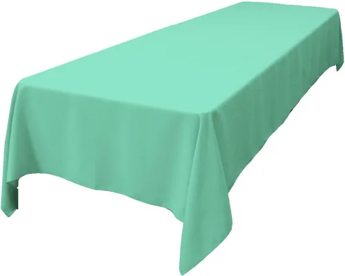 Vista 238 de LA Linen Mantel rectangular lavable de popelín de poliéster, resistente a las manchas y a las arrugas, cubierta de mesa 60x84, mantel de tela