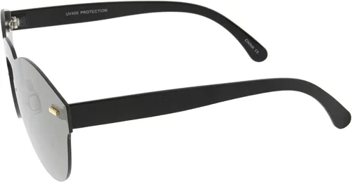 Vista 3 de zeroUV Futuristic Rimless Mono Flat Lens Horn Rimmed Shield Sunglasses 73mm