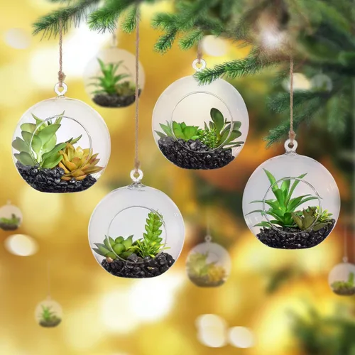 Vista 8 de Maceta colgante de vidrio redonda para colgar en terrario, decoraciones para suculentas Tillandsia, portavelas, decoraciones de boda y exhibición