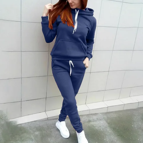 Vista 2 de SMIDOW Conjunto de sudadera con capucha para mujer, sudadera con capucha a juego, conjunto de descanso, ropa Y2K