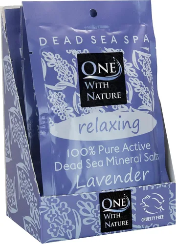 Vista 8 de One With Nature Sal del Mar Muerto 100% Pura para Baño con Eucalipto, Paquete de 6 de 2.5 oz. La Sal del Mar Muerto es rica en 21 Minerales