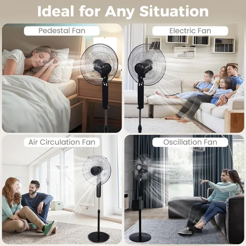 Vista 14 de Aottop Ventilador de pedestal de 16" con pantalla táctil y termómetro LED