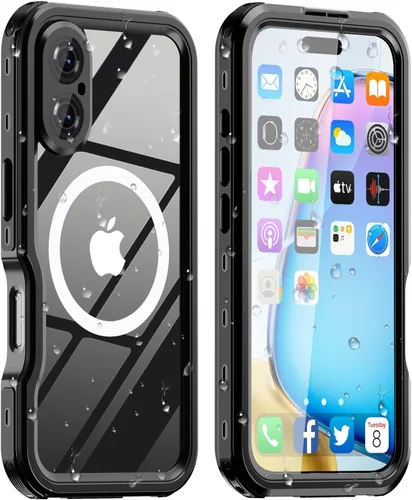 Vista 16 de Funda impermeable diseñada para iPhone 12, cuerpo completo, a prueba de polvo, a prueba de golpes, protector de pantalla integrado