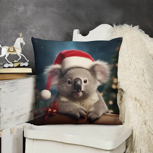 Vista 11 de Almohadas para exteriores, diseño de flamenco con sombrero de Papá Noel rojo y blanco, fundas de almohada de pájaros flamencos con sombrero de Papá