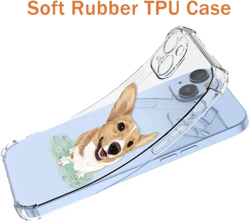 Vista 6 de Funda para Huawei Nova 8i Honor 50 Lite NEN-L22, diseño de animal de dibujos animados transparente de lindo perro, TPU suave a prueba de golpes
