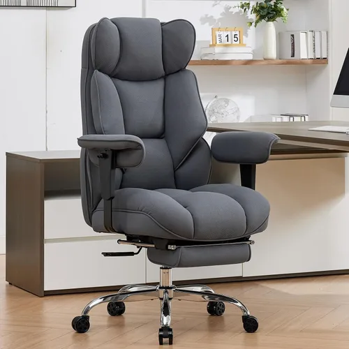 Vista 12 de Efomao - Silla ejecutiva de escritorio para oficina, con reposapiés, soporte lumbar y capacidad de carga hasta 400 libras, silla de computadora
