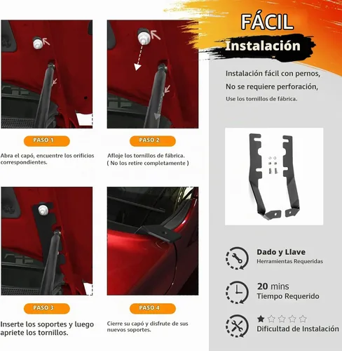 Vista 6 de WeiSen Hood Hinge Ditch Light Brackets Compatible with Ram 1500 2019-2024