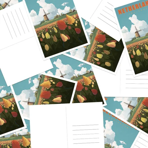 Vista 4 de gaeaverse Amsterdam Países Bajos Postales de paisaje vintage 9 piezas/juego de tarjetas de felicitación de ciudades del mundo para negocios, viajes