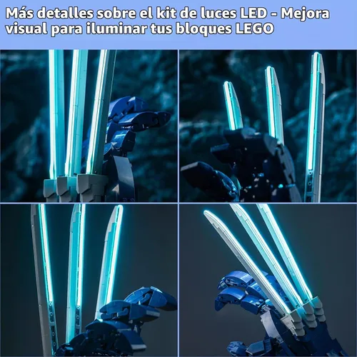 Vista 2 de LocoLee Kit de luz LED compatible con LEGO Wolverine Adamantium Claws 76250, accesorios de iluminación de bricolaje compatibles con LEGO 76250 juego