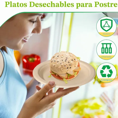 Vista 3 de Paquete de 300 platos de papel de 6 pulgadas, platos de papel